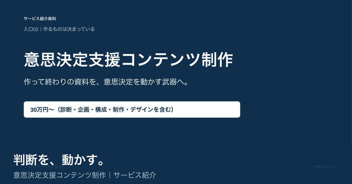 意思決定支援コンテンツ制作 サービス紹介（動画）