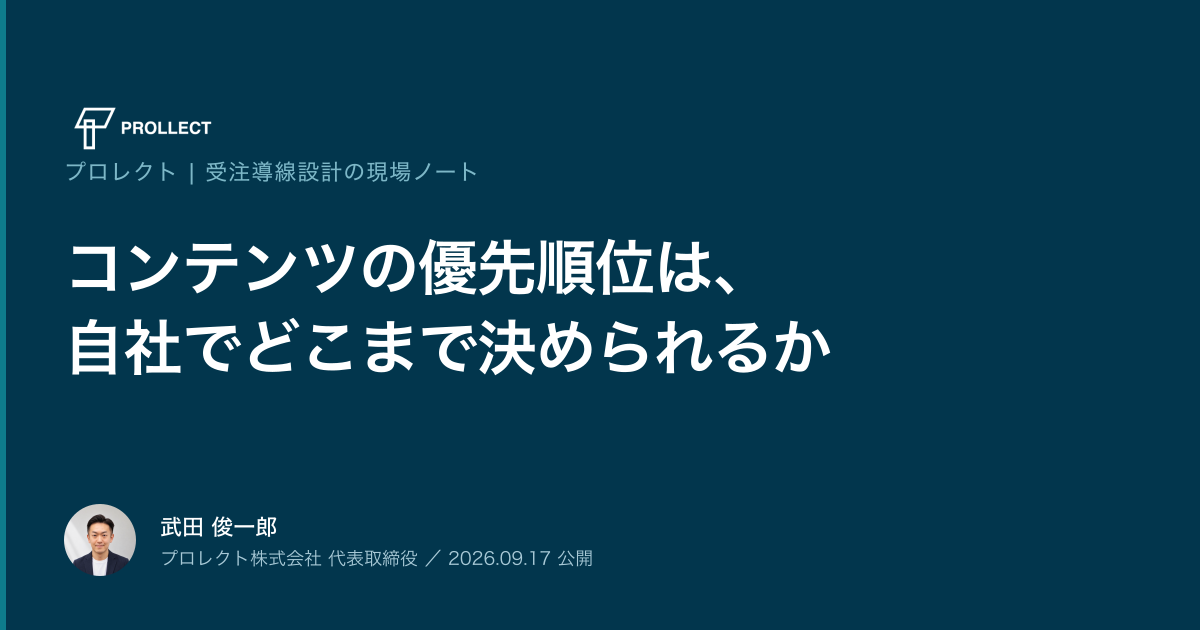 コンテンツの優先順位は、自社でどこまで決められるか